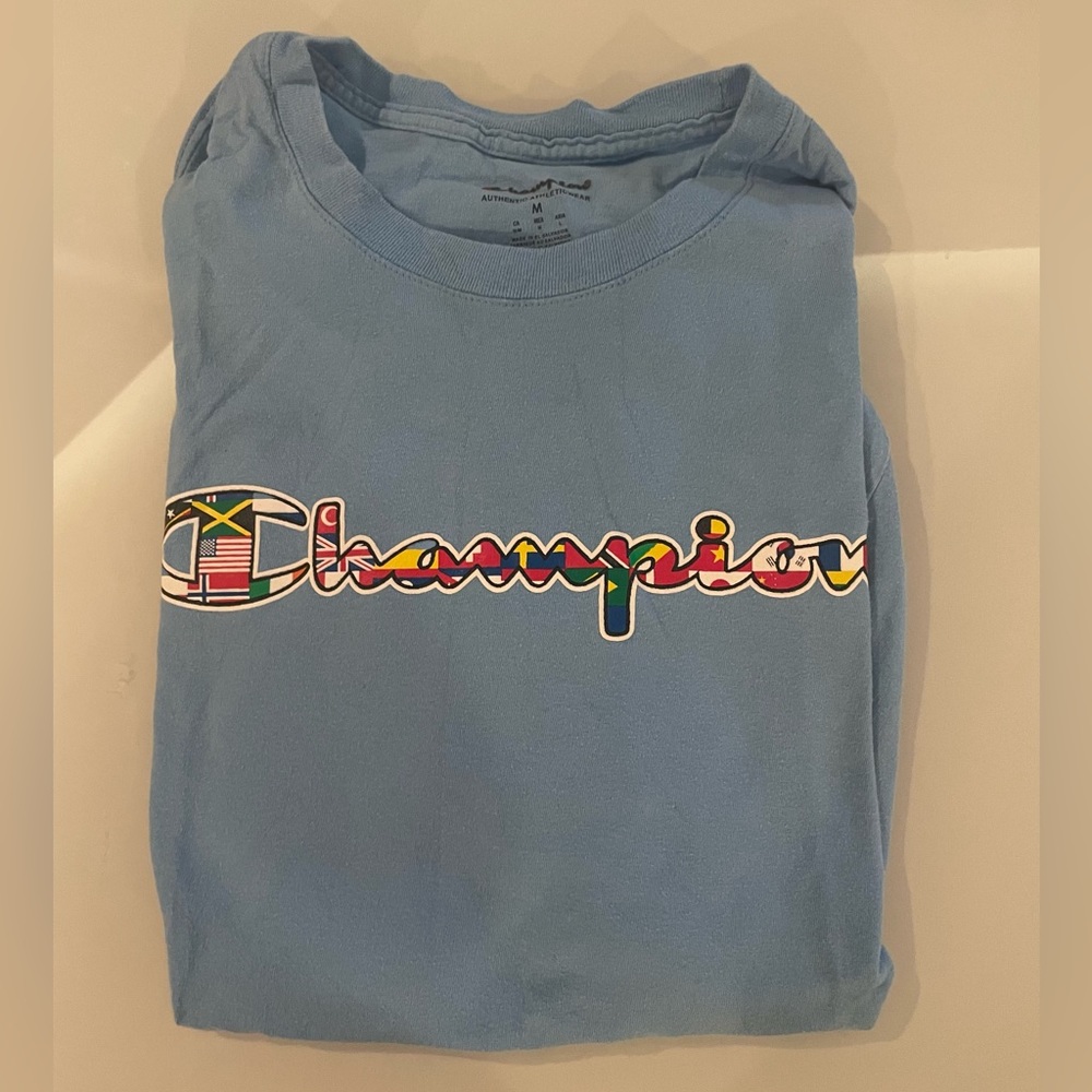 Champion | T-Shirt | Medium | Light Blue | Good Condition